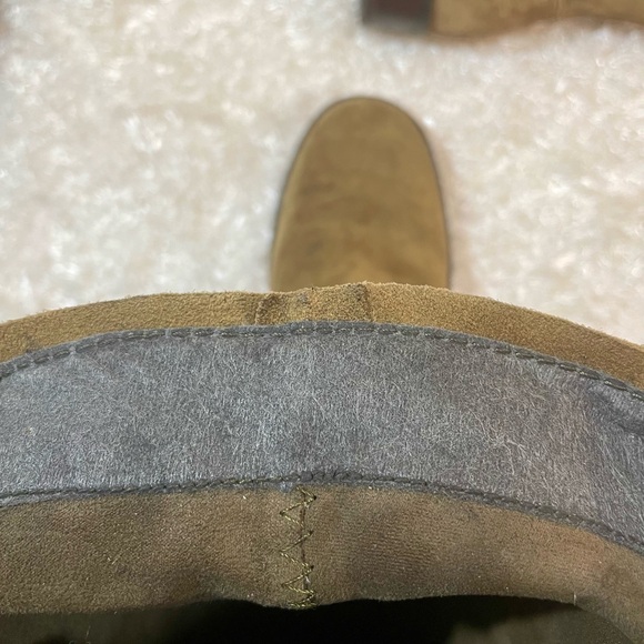 unlined Genuine Leather pull on high mid calf boots size: 7.5 brown - Picture 12 of 15